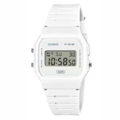 Casio General F-91WB-7A White Bio-Based Resin Band Men Watch / Women Watch / Youth Watch